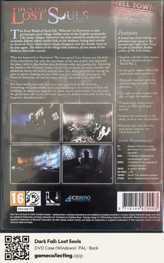 Dark Fall: Lost Souls Computer, PAL box back