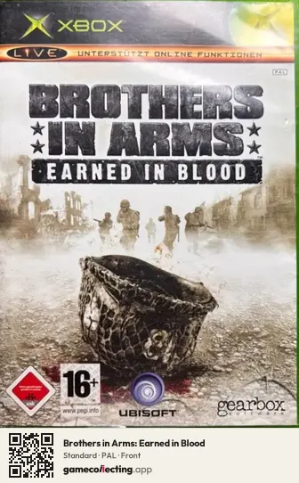 Brothers in Arms: Earned in Blood Xbox, PAL box front