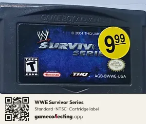 WWE Survivor Series Game Boy Advance, NTSC cartridge label