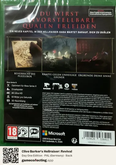 Clive Barker's Hellraiser: Revival Xbox Series X, Germany box back