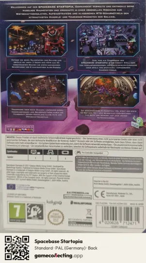Spacebase Startopia Nintendo Switch, Germany box back