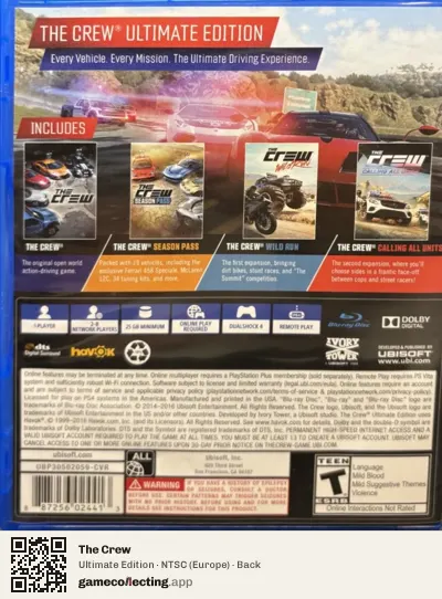 The Crew PlayStation 4, Europe box back