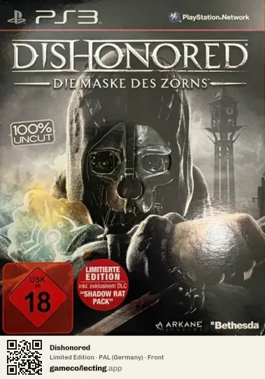 Dishonored PlayStation 3, Germany box front