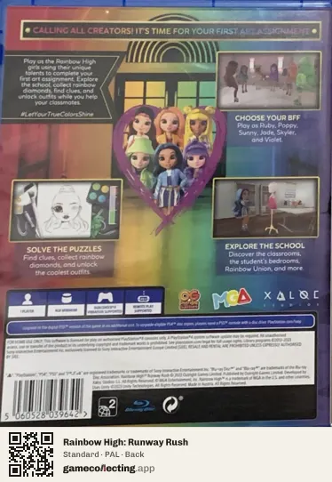 Rainbow High: Runway Rush PlayStation 4, PAL box back