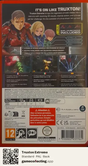 Truxton Extreme Nintendo Switch 2, PAL box back