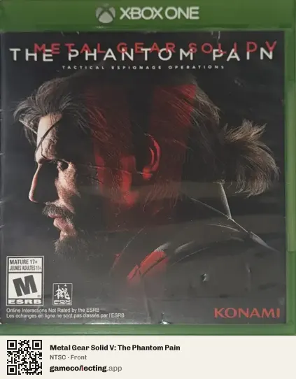 Metal Gear Solid V: The Phantom Pain Xbox One, NTSC box front