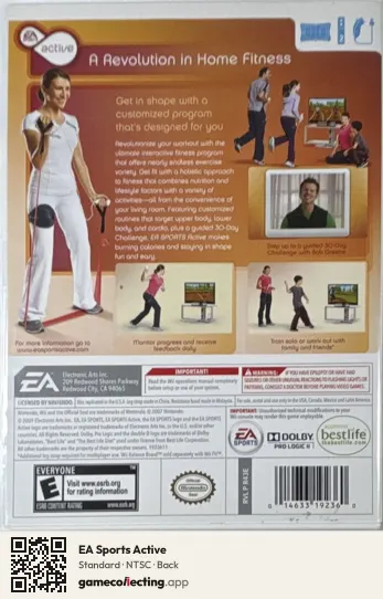 EA Sports Active Nintendo Wii, NTSC box back