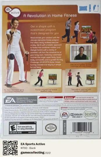EA Sports Active Nintendo Wii, NTSC box back