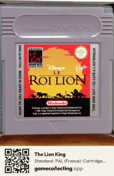 The Lion King Game Boy, PAL cartridge label