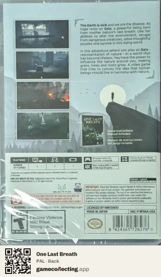 One Last Breath Nintendo Switch, PAL box back