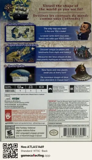 Neo ATLAS 1469 Nintendo Switch, NTSC box back