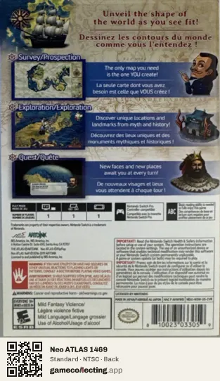 Neo ATLAS 1469 Nintendo Switch, NTSC box back