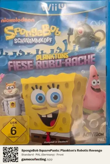 SpongeBob SquarePants: Plankton's Robotic Revenge Nintendo Wii U, Germany box front