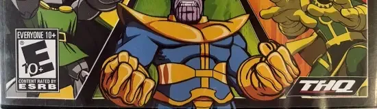 Marvel Super Hero Squad: The Infinity Gauntlet, the ESRB box on its front