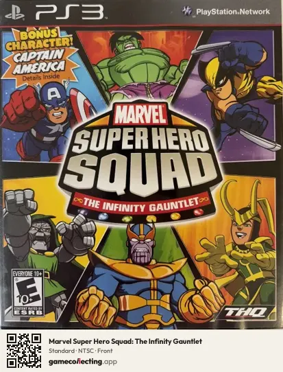 Marvel Super Hero Squad: The Infinity Gauntlet PlayStation 3, NTSC box front
