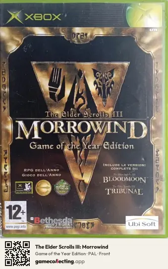 The Elder Scrolls III: Morrowind Xbox, PAL box front
