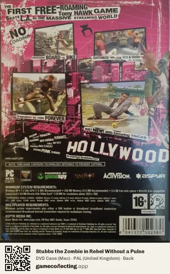 Stubbs the Zombie in Rebel Without a Pulse Computer, United Kingdom box back