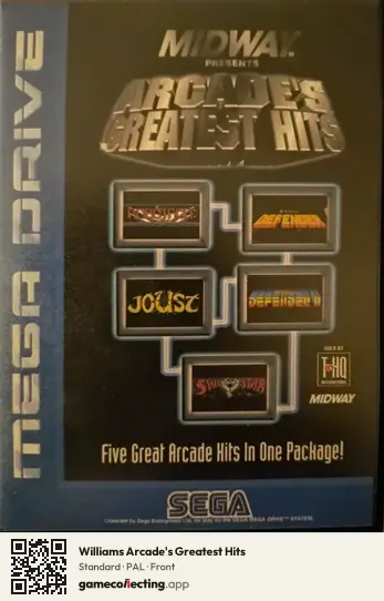 Williams Arcade's Greatest Hits Sega Mega Drive / Genesis, PAL box front