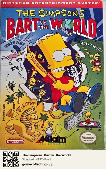 The Simpsons: Bart vs. the World Nintendo Entertainment System, NTSC box front