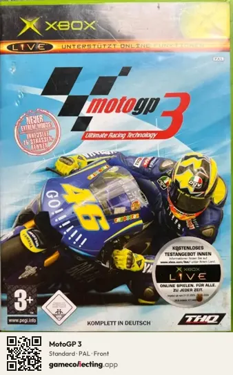 MotoGP 3 Xbox, PAL box front