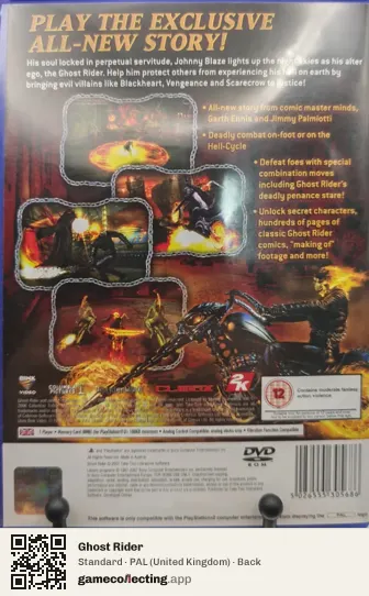 Ghost Rider PlayStation 2, United Kingdom box back