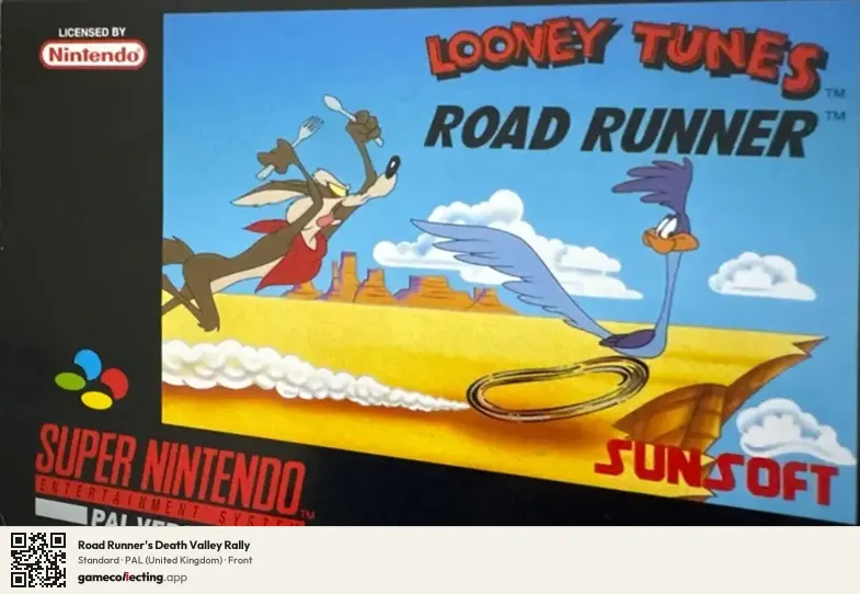 Road Runner's Death Valley Rally Super Nintendo Entertainment System, United Kingdom box front