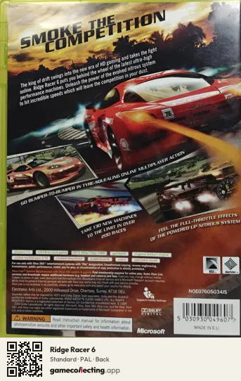 Ridge Racer 6 Xbox 360, PAL box back