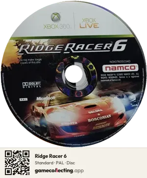 Ridge Racer 6 Xbox 360, PAL disc