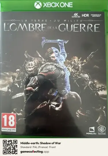Middle-earth: Shadow of War Xbox One, France box front