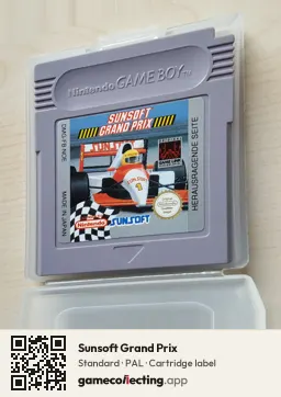 Sunsoft Grand Prix Game Boy, PAL cartridge label