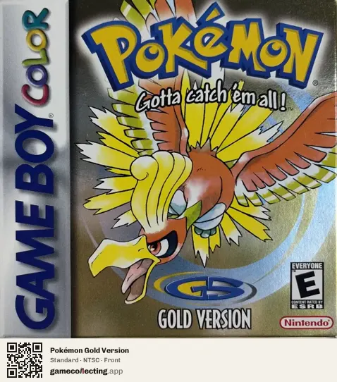 Pokémon Gold Version Game Boy Color, NTSC box front