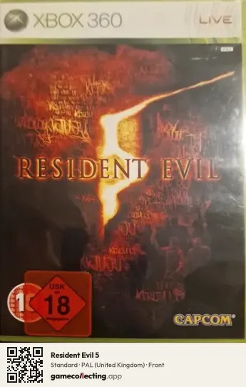 Resident Evil 5 Xbox 360, United Kingdom box front