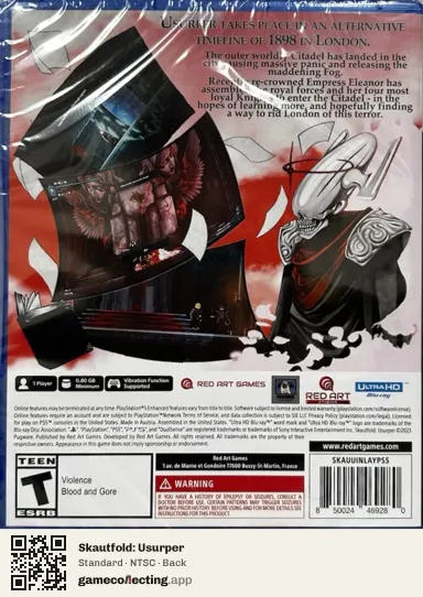 Skautfold: Usurper PlayStation 5, NTSC box back