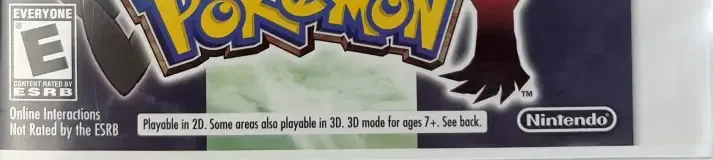 Pokémon X, the ESRB box on its front