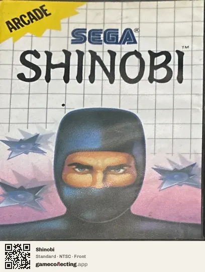 Shinobi Sega Master System, NTSC box front