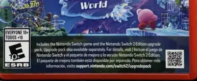Kirby and the Forgotten Land, the ESRB box on its front