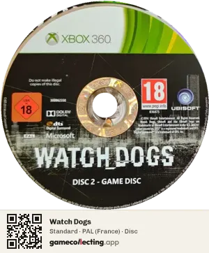 Watch Dogs Xbox 360, PAL disc