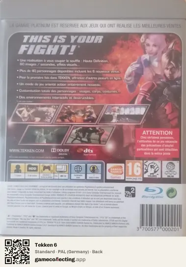 Tekken 6 PlayStation 3, Germany box back