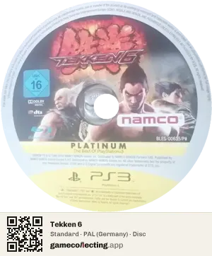 Tekken 6 PlayStation 3, PAL disc