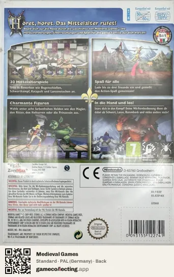 Medieval Games Nintendo Wii, Germany box back
