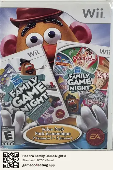 Hasbro Family Game Night 3 Nintendo Wii, NTSC box front