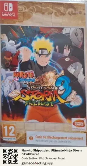 Naruto Shippuden: Ultimate Ninja Storm 3 Full Burst Nintendo Switch, France box front