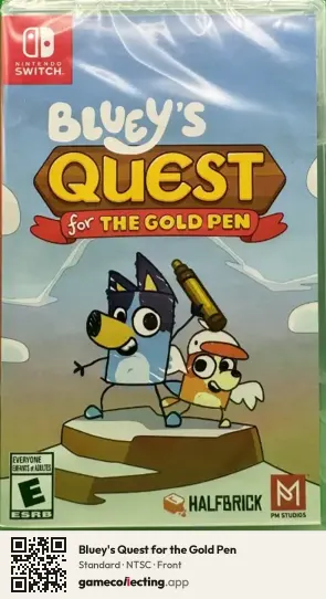 Bluey's Quest for the Gold Pen Nintendo Switch, NTSC box front