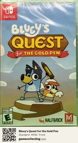Bluey's Quest for the Gold Pen Nintendo Switch, NTSC box front