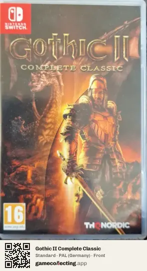 Gothic II Complete Classic Nintendo Switch, Germany box front