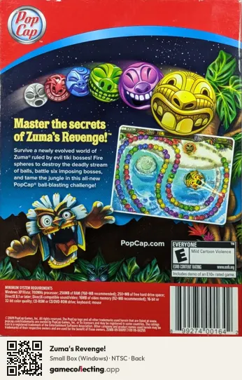 Zuma's Revenge! Computer, NTSC box back