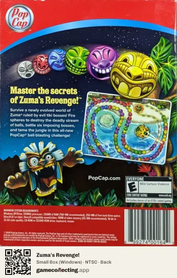 Zuma's Revenge! Computer, NTSC box back
