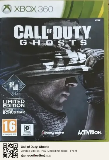 Call of Duty: Ghosts Xbox 360, United Kingdom box front