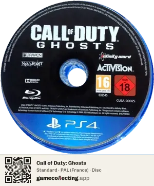 Call of Duty: Ghosts PlayStation 4, PAL disc