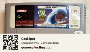 Cool Spot Super Nintendo Entertainment System, PAL cartridge label